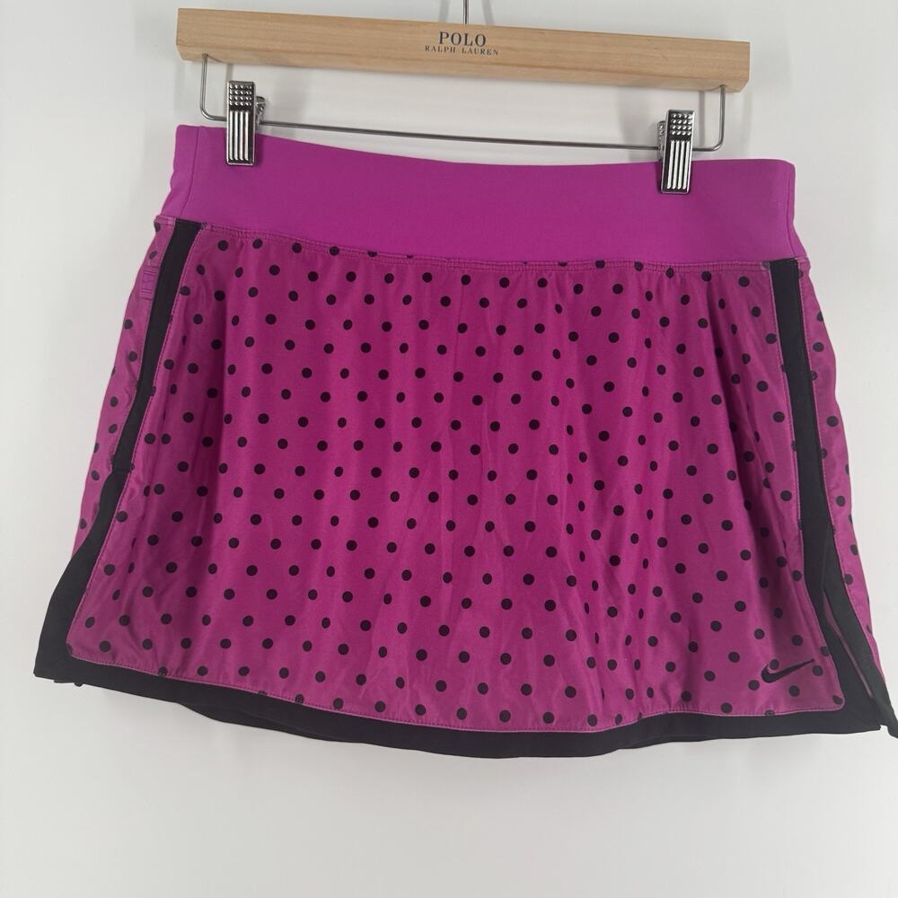 Nike Fit Dry Womens Activewear Skort Med Purple Pink Tennis Golf Polka Dot